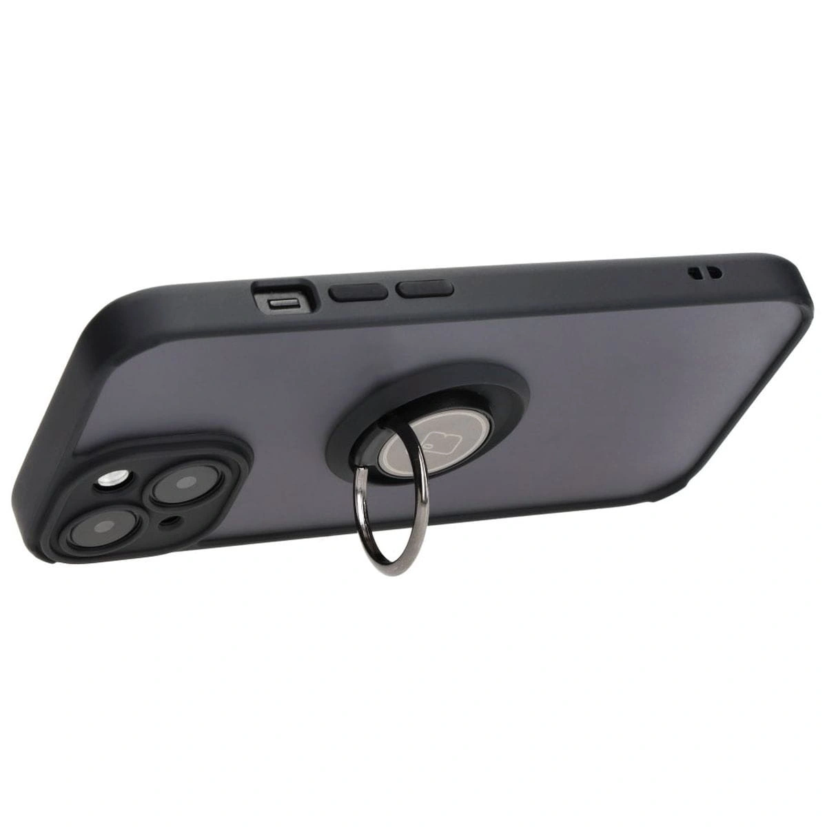 Bizon Case Hybrid Ring Apple iPhone 15 smoky with a black frame