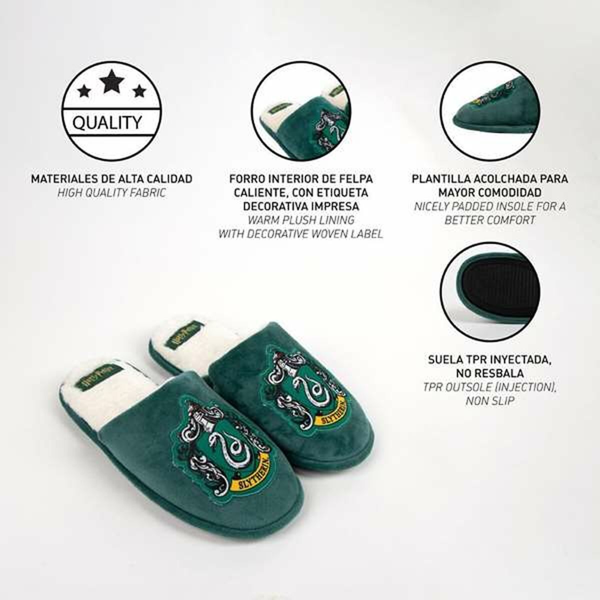 House Slippers Harry Potter Slytherin  Green 42-43