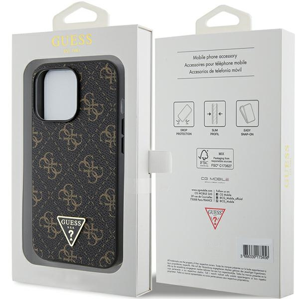 Guess GUHCP13LPG4GPK Apple iPhone 13 / 13 Pro hardcase 4G Triangle Metal Logo black