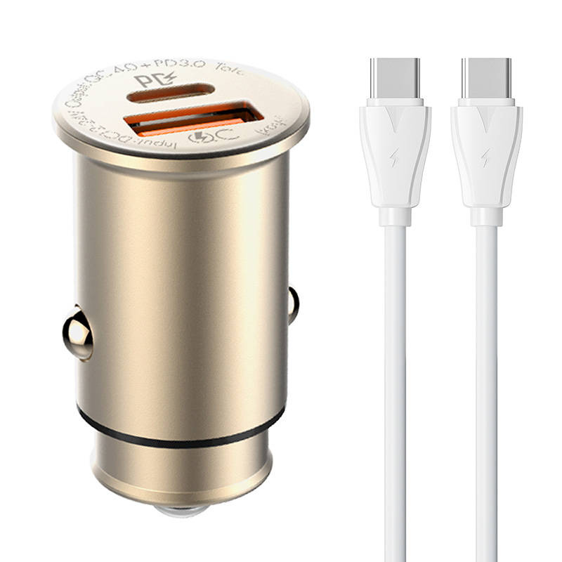 LDNIO C506Q Car Charger USB-A, USB-C + USB-C/USB-C cable