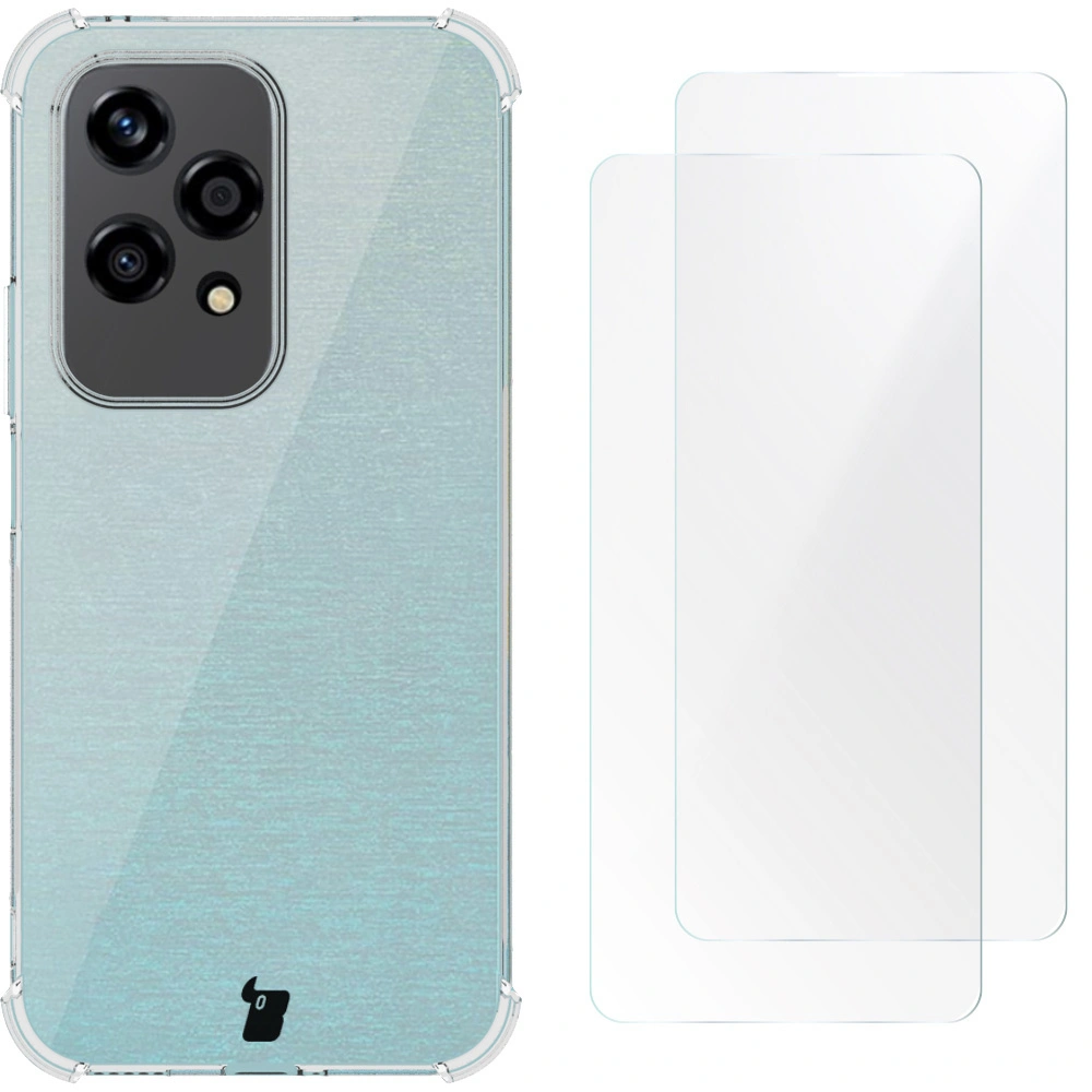 Bizon Case Clear Pack flexible case + 2x screen film Honor 200 Lite clear