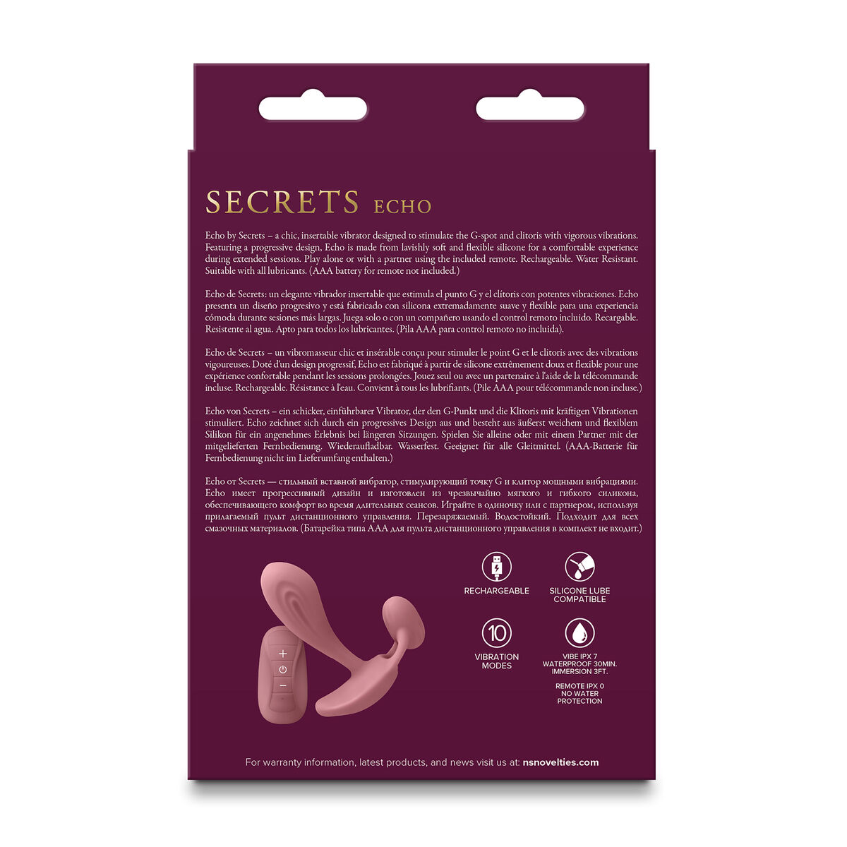 Vibrating Butt Plug NS Novelties Secrets Pink