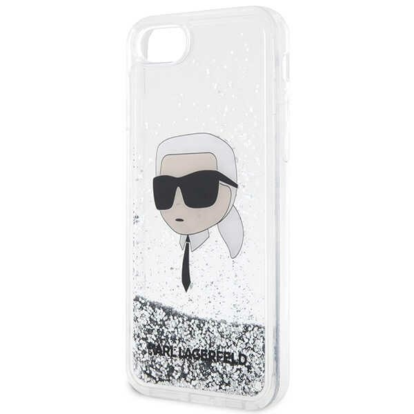 Karl Lagerfeld KLHCI8LNKHCH Apple iPhone SE 2022/SE 2020/8/7 silver hardcase Glitter Karl Head