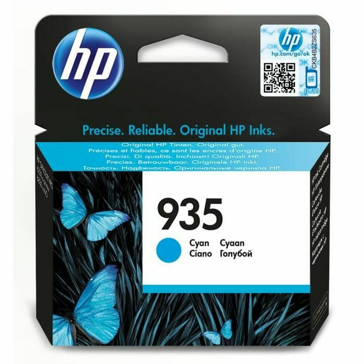 Oryginalny Wkład Atramentowy HP Cartucho de tinta original HP 935 cian Turkusowy