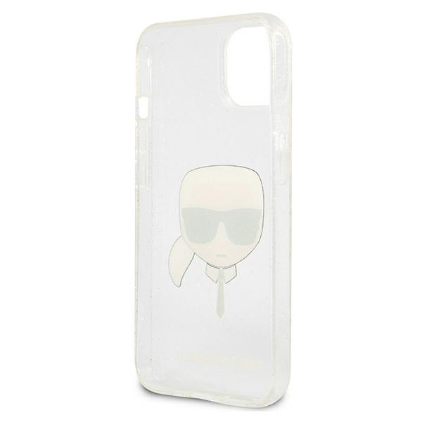 Karl Lagerfeld KLHCP13SKHTUGLS Apple iPhone 13 mini silver hardcase Glitter Karl`s Head