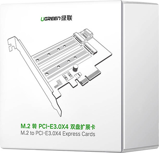 Adapter UGREEN PCIe 3.0 x4 to M.2 M-Key + M.2 B-Key