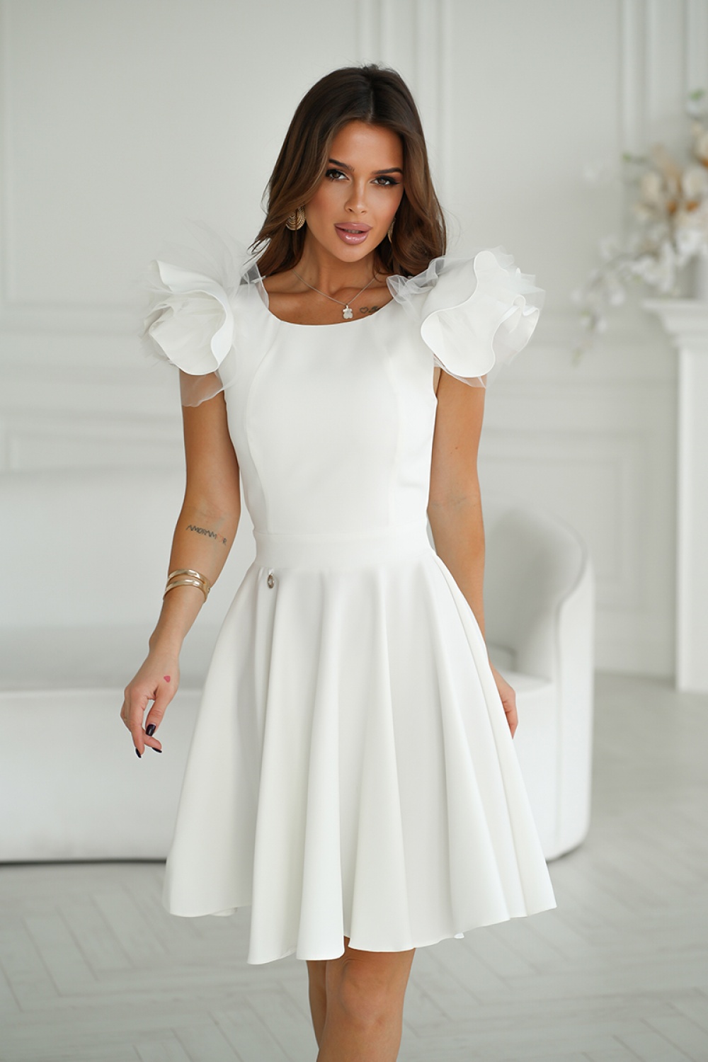  Cocktail dress model 192877 Bicotone  beige