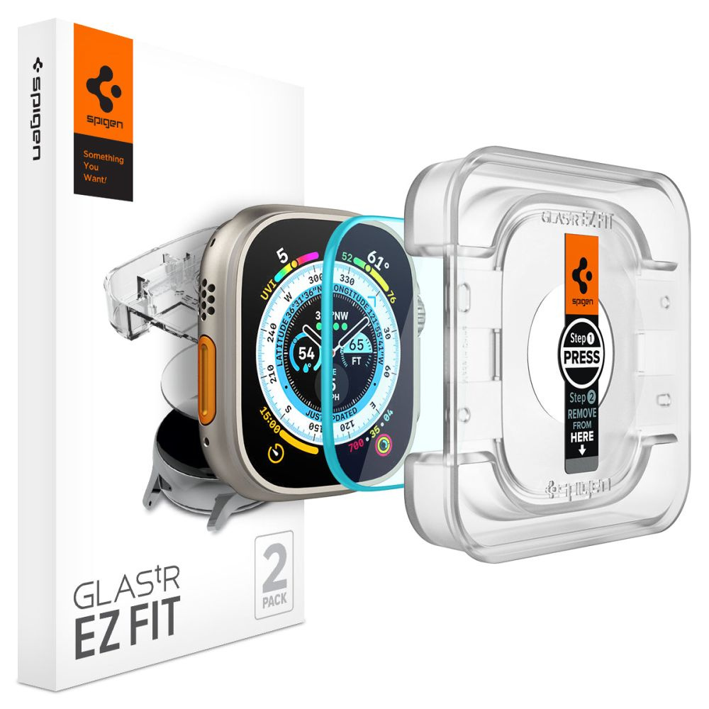 Spigen GLAS.tR ez Fit Apple Watch Ultra 49mm Clear [2 PACK]