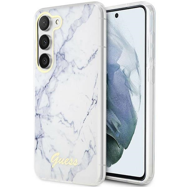 Guess GUHCS23SPCUMAH Samsung Galaxy S23 white hardcase Marble