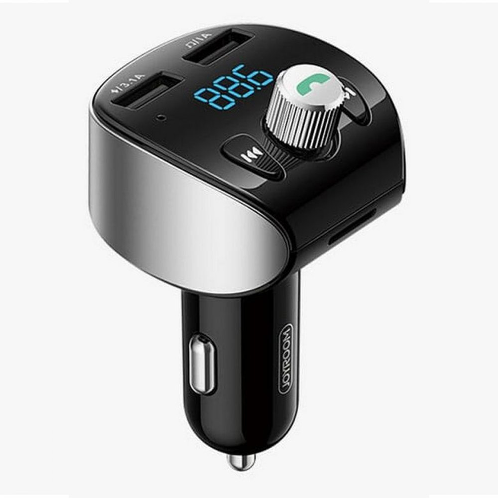 Joyroom FM transmitter Bluetooth 5.0 MP3 micro SD car charger 2x USB 18 W 3A Quick Charge 3.0 black (JR-CL02)