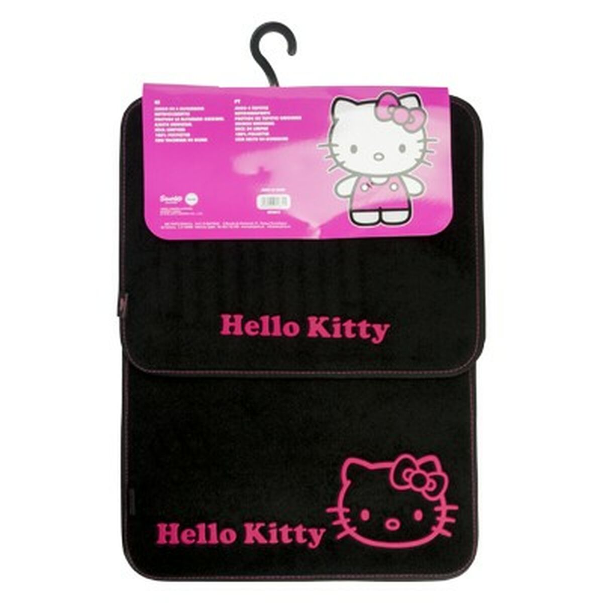 Car Floor Mat Set Hello Kitty KIT3013 Universal Black Pink (4 pcs)