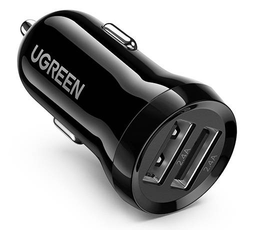 UGREEN car charger ED018, 2x USB, 24W (black)
