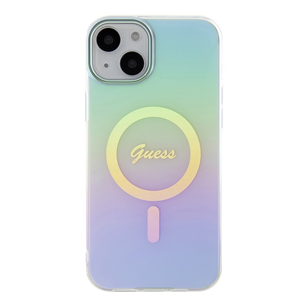 Guess GUHMP15MHITSQ Apple iPhone 15 Plus hardcase IML Iridescent MagSafe turquoise