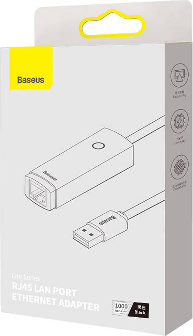 Baseus Lite Series USB - RJ45 Adapter (black)