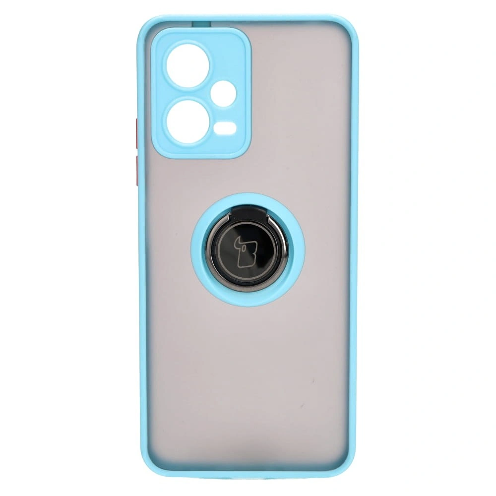 Bizon Case Hybrid Ring Xiaomi Poco X5 / Redmi Note 12 5G smoky with a light blue frame