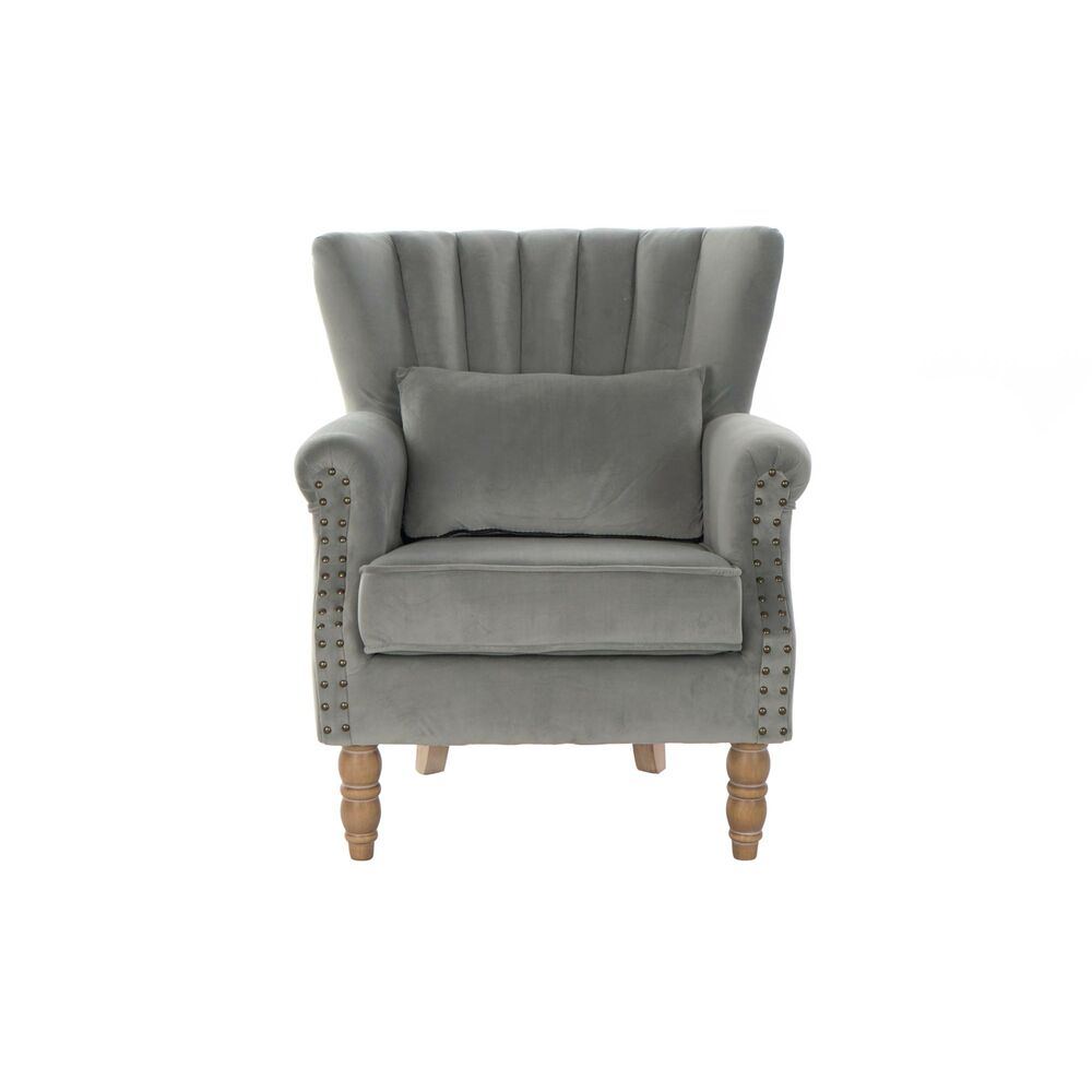 Armchair DKD Home Decor Natural Light grey Rubber wood 73 x 75 x 87 cm