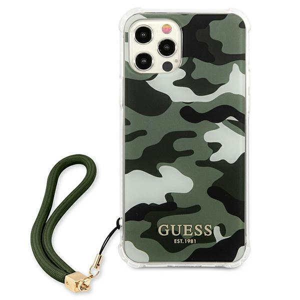 Guess GUHCP12MKSARKA Apple iPhone 12/12 Pro khaki hardcase Camo Collection