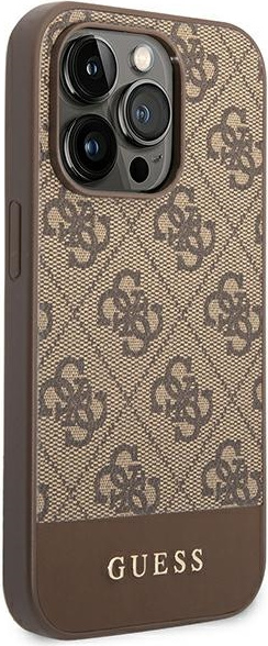 Guess GUHCP14XG4GLBR Apple iPhone 14 Pro Max brown hard case 4G Stripe Collection