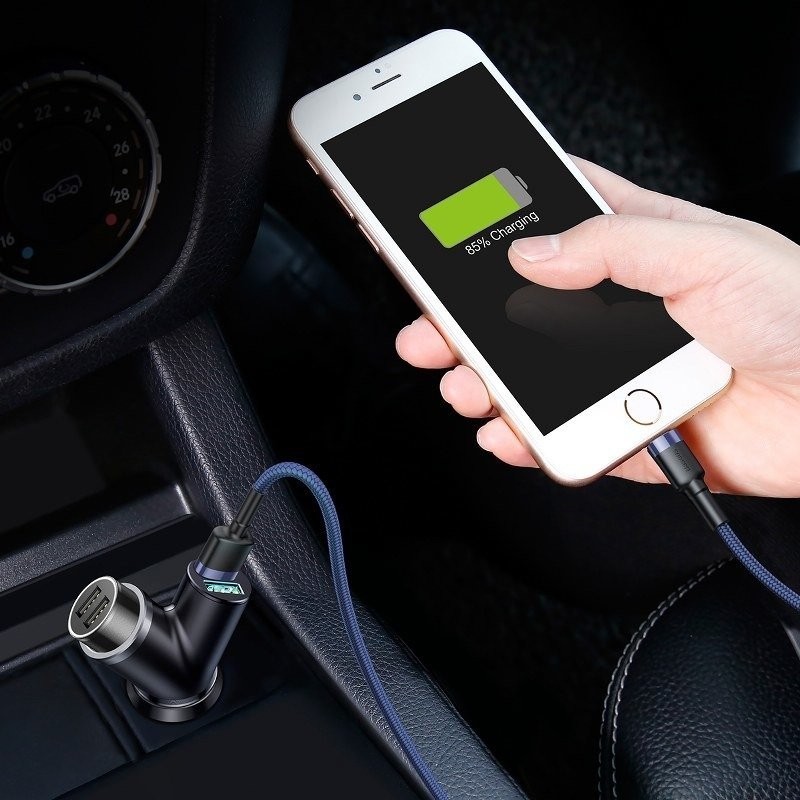 Car Charger Baseus Y Type 2xUSB 3,4A 40W Black