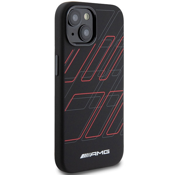 AMG AMHMP15S23SSPK Apple iPhone 15 / 14 / 13 hardcase Silicone Large Rhombuses Pattern MagSafe black