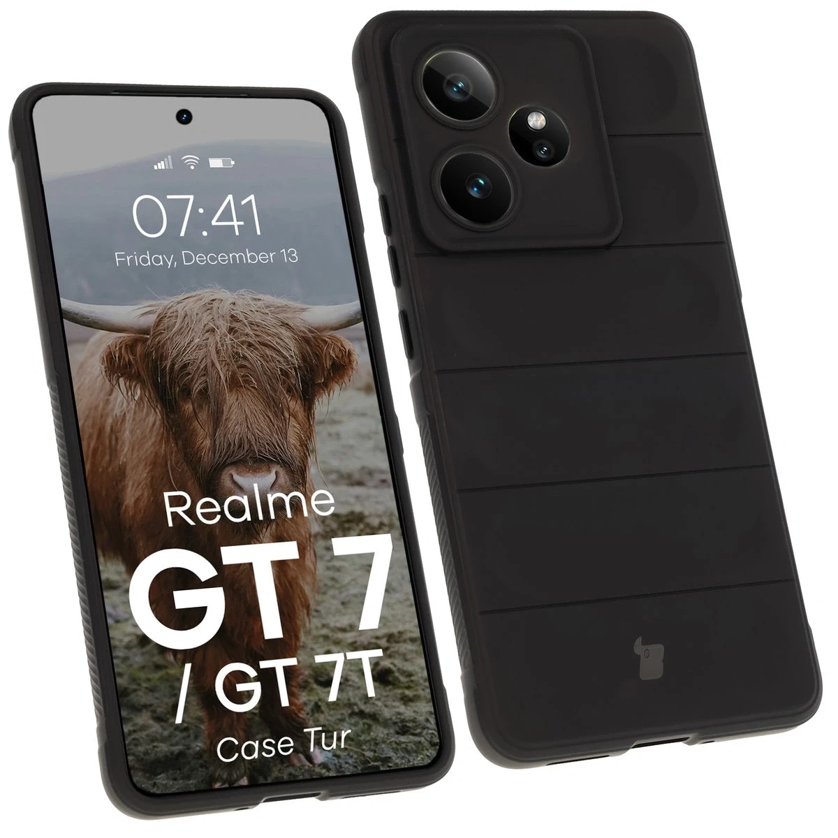 Pancerne etui Bizon Case Tur do Realme GT 7 / 7T czarne