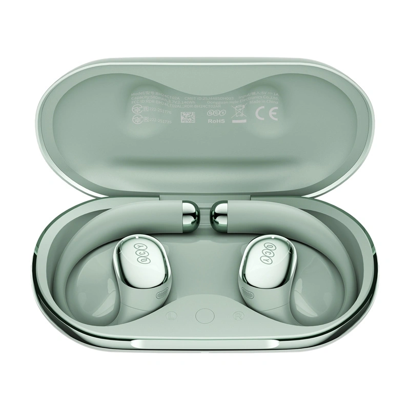 Bezprzewodowe słuchawki Clip-on QCY Crossky R70 Bluetooth 6.0 (zielone)