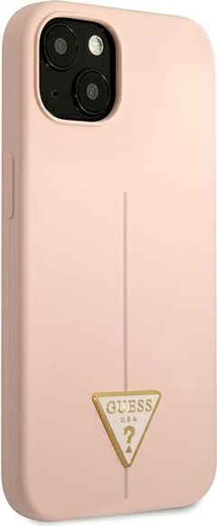 Guess GUHCP13MSLTGP Apple iPhone 13 pink hardcase Silicone Triangle