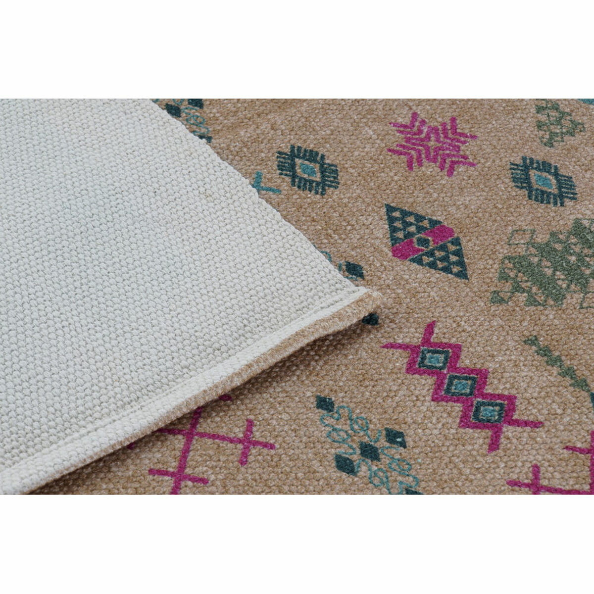 Teppich DKD Home Decor 120 x 180 x 0,4 cm Polyester Weiß Ikat Boho (2 Stück)