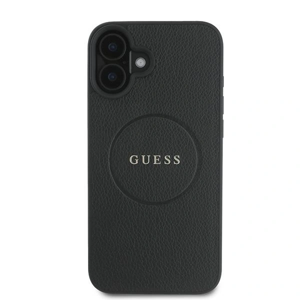 Case Guess GUHMP16MPGHSMMK Apple iPhone 16 Plus hardcase Grained Ring MagSafe black