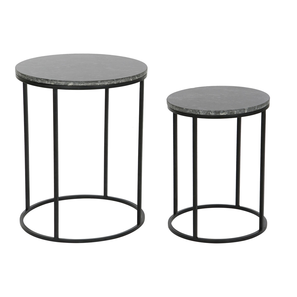 Set of 2 tables DKD Home Decor Black Aluminium Marble 46 x 46 x 58 cm