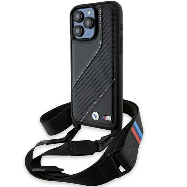 BMW BMHCP15L23PSCCK Apple iPhone 15 Pro hardcase M Edition Carbon Stripe & Strap black