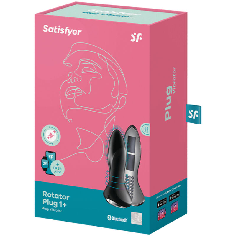 SATISFYER ROTATOR PLUG 1+ VIBRATING PLUG APP - BLACK