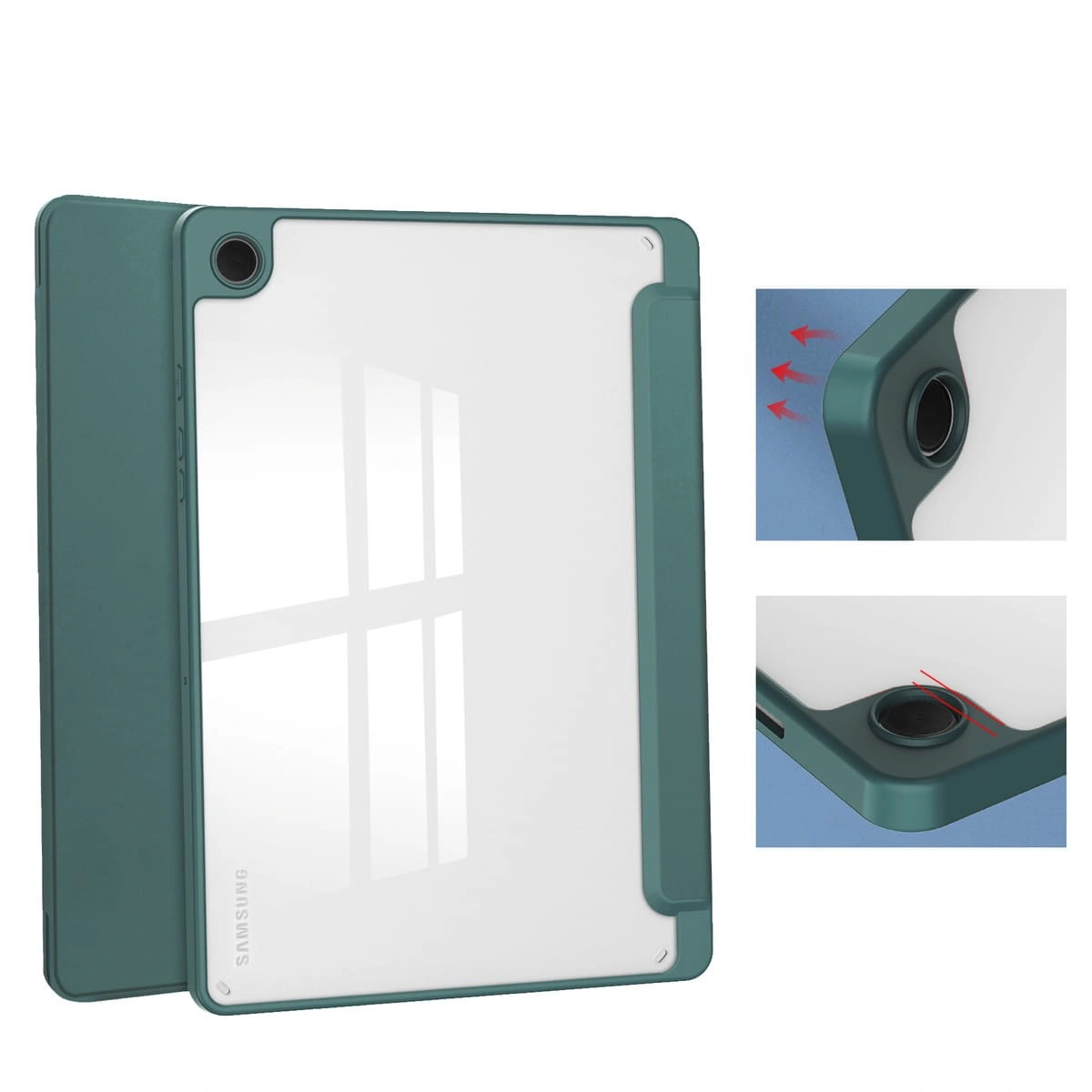 Bizon Case Tab Clear Matt Samsung Galaxy Tab A9 Plus dark green