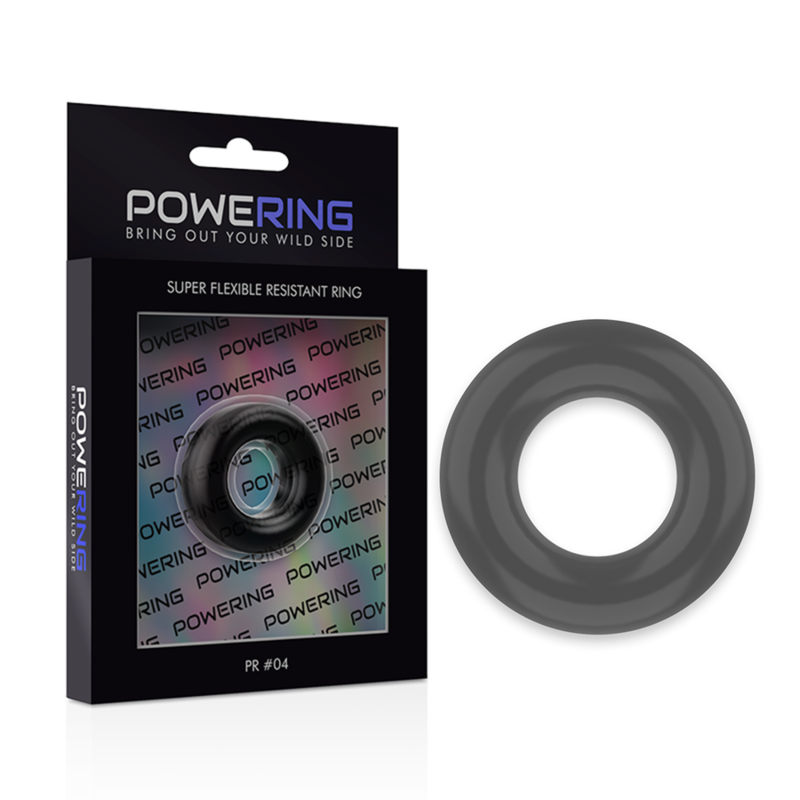 POWERING - SUPER FLEXIBLE AND RESISTANT PENIS RING 3.8CM PR04 BLACK