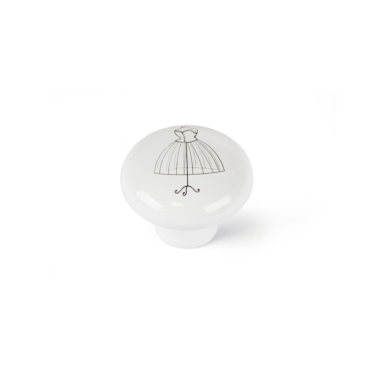 Doorknob Rei e817 Circular White Porcelain Illustrated 4 Units (Ø 40 x 32 mm)