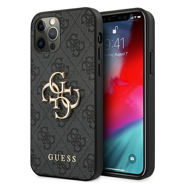 Guess GUHCP12M4GMGGR Apple iPhone 12/12 Pro grey hardcase 4G Big Metal Logo