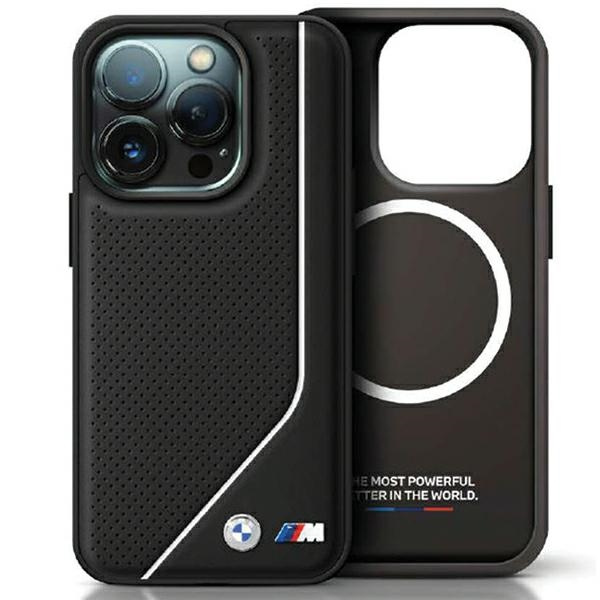 BMW BMHMP15S23PUCPK Apple iPhone 15 / 14 / 13 hardcase Perforated Twisted Line MagSafe black