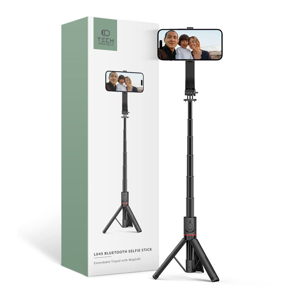 Tech-Protect L04s wireless selfie stick Tripod MagSafe Black