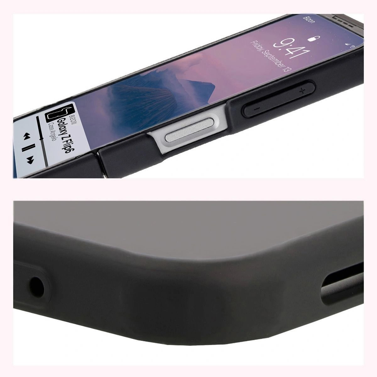 Bizon Case Angelo Samsung Galaxy Z Flip6 smoky with a black frame