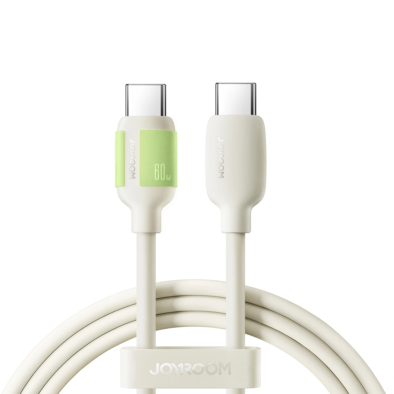 Kabel USB-C / USB-C Joyroom S-A53 60W z fluorescencyjną końcówką 2m beżowy