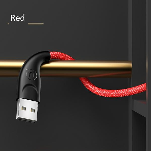 USAMS Nylon Cable U41 microUSB 3m 2A red SJ399USB02 (US-SJ399) Fast Charge