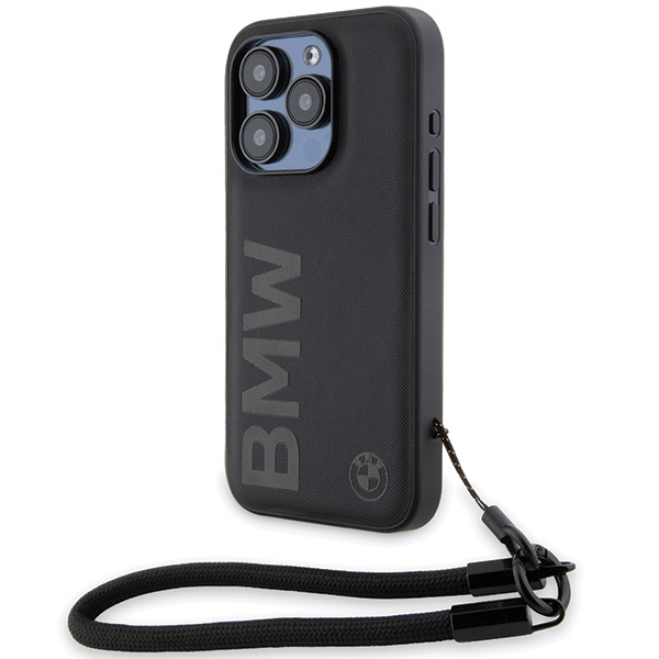BMW BMHCP15X23RMRLK Apple iPhone 15 Pro Max hardcase Signature Leather Wordmark Cord black