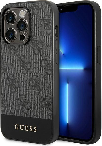 Guess GUHCP14XG4GLGR Apple iPhone 14 Pro Max grey hard case 4G Stripe Collection