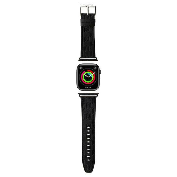 Karl Lagerfeld KLAWLSAKLHPK Apple Watch 4/5/6/7/SE/8/9/Ultra 44/45/49mm strap Saffiano Monogram black