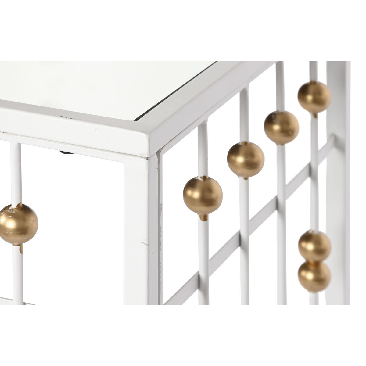 Occasional Furniture Home ESPRIT White Golden Mirror 120 x 40 x 80 cm