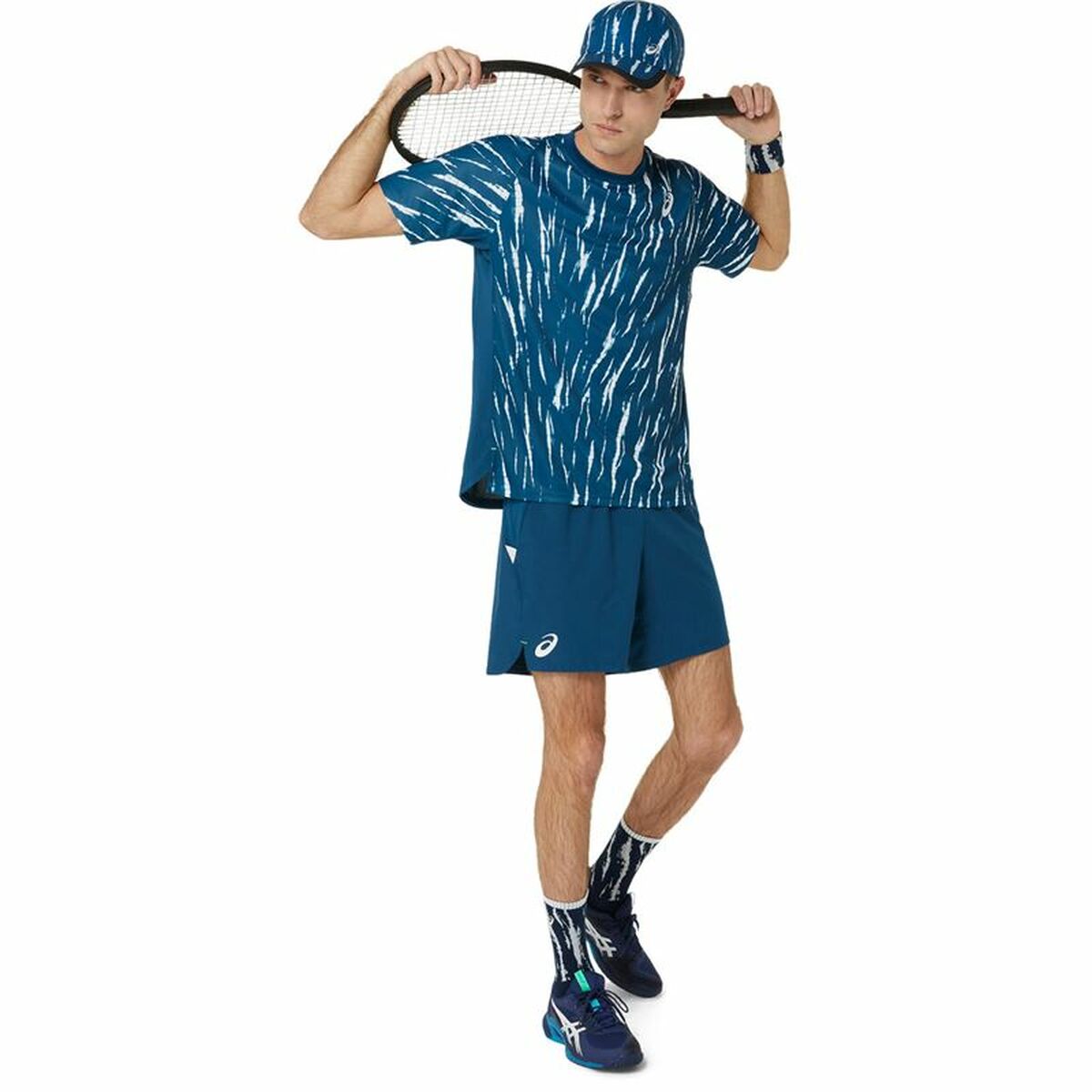 Short-sleeve Sports T-shirt Asics Game Ss Top Blue Tennis