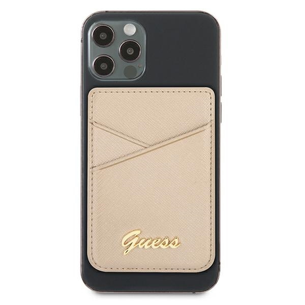 Guess Wallet Card Slot GUWMSSASLGO MagSafe Saffiano gold