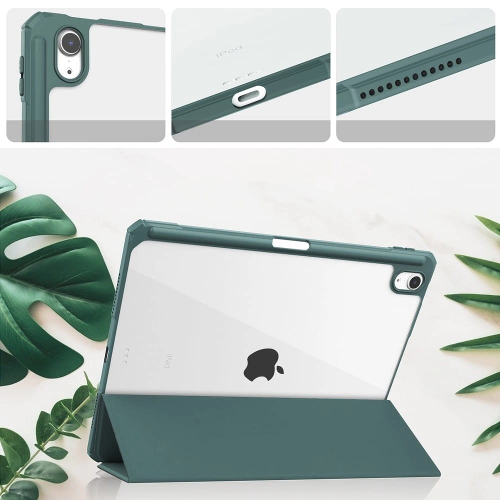 Bizon Case Tab Clear Matt Apple iPad Air 6 / Air 5 / Air 4 / iPad Pro 11 2018 dark green