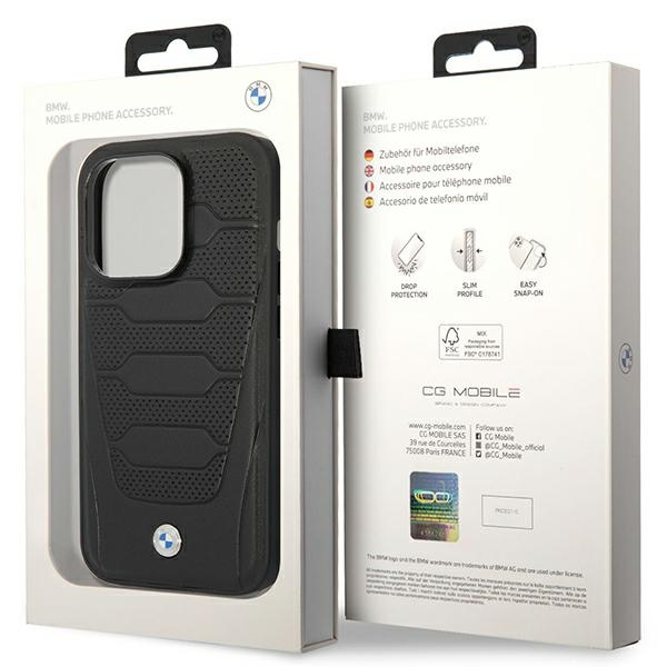 BMW BMHMP14X22RPSK Apple iPhone 14 Pro Max black Leather Seats Pattern MagSafe