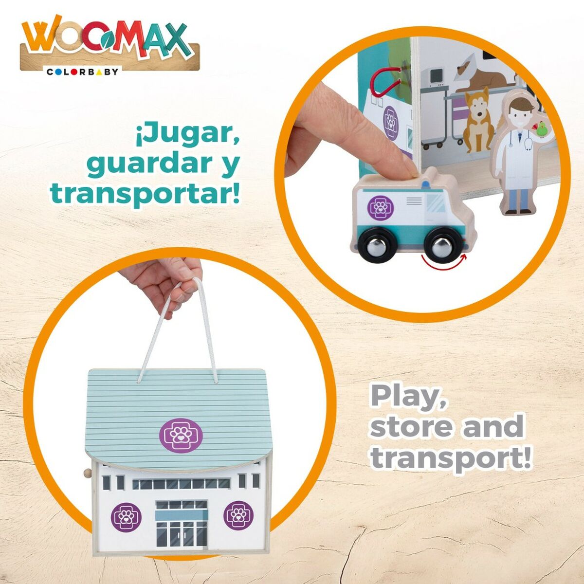 Playset Woomax Weterynarz 19 x 18 x 19 cm 9 Części 4 Sztuk